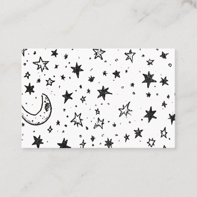 Hand Drawn Celestial Night Sky Pattern Visitenkarte (Vorderseite)