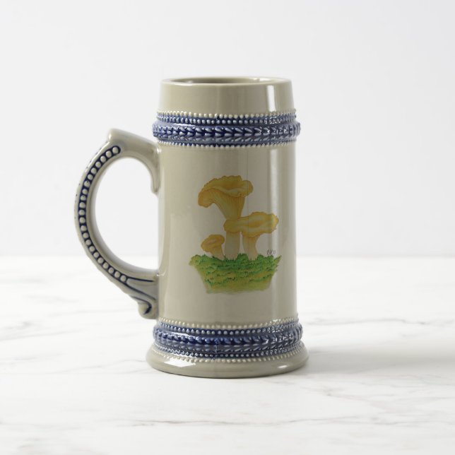 Hand Drawn Chanterelle Mushroom Bierglas (Links)