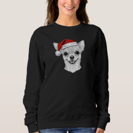 Hand-Drawn Chihuahua Christmas Custom Name Dog Sweatshirt