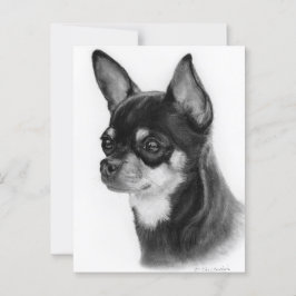 Hand Drawn Chihuahua Head Study Postkarte