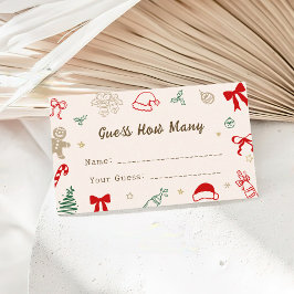 Hand Drawn Christmas Baby Shower Guess How Many Begleitkarte