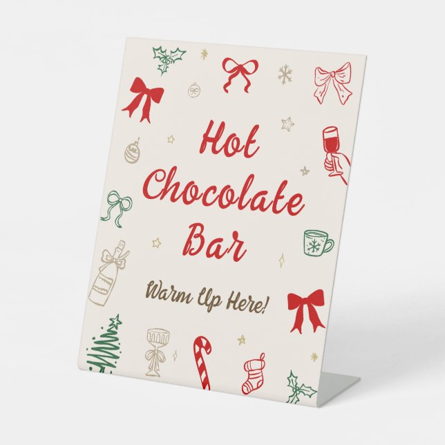 Hand Drawn Christmas Hot Chocolate Bar Sockelschild (Vorderseite)