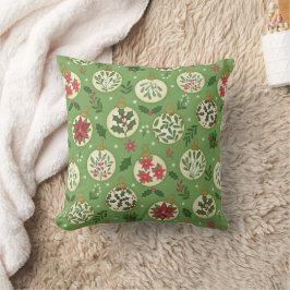 Hand Drawn Christmas Ornaments Throw Pillow Kissen