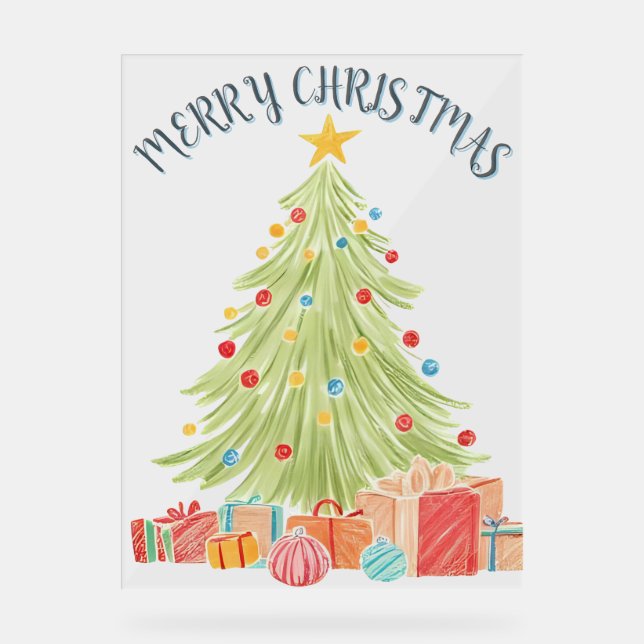 Hand-Drawn Christmas Sketch  Acrylschild (Vorderseite)