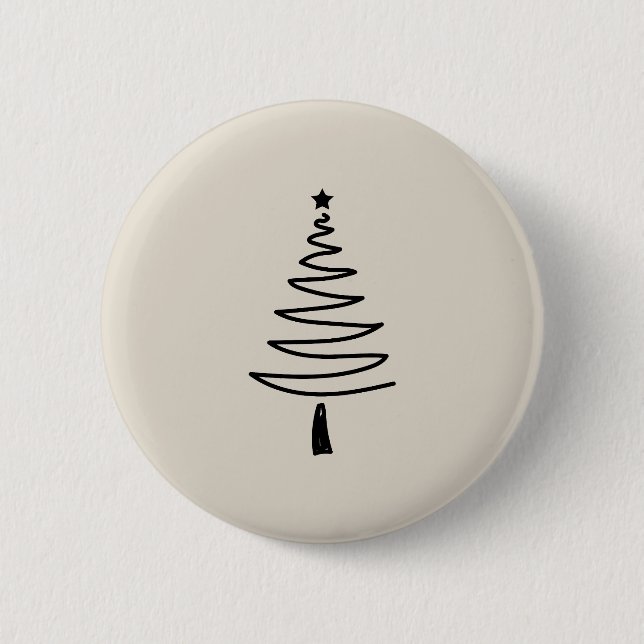 Hand Drawn christmas tree Button (Vorderseite)