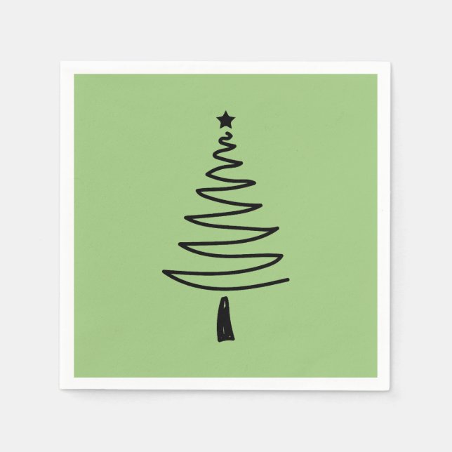 Hand Drawn christmas tree Serviette (Vorderseite)
