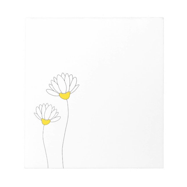Hand Drawn Daisies Notizblock (Vorderseite)