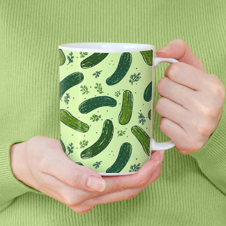Hand Drawn Dill Pickle Muster Kaffeetasse