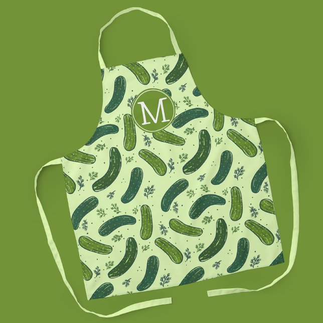 Hand Drawn Dill Pickle Muster Schürze (Pickle Pattern Apron)