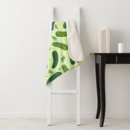 Hand Drawn Dill Pickle Muster Sherpadecke