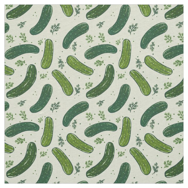 Hand Drawn Dill Pickle Muster Stoff (Muster)