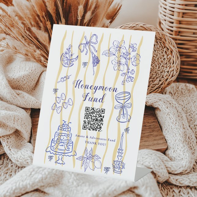 Hand drawn Dolce Vita Bridal Shower Honeymoon Fund Sockelschild (Von Creator hochgeladen)