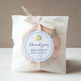 Hand-drawn Dolce Vita Lemon Bridal Shower Favor Runder Aufkleber