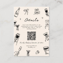 Hand Drawn Doodle Quirky Wedding Details Qr Code