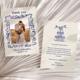 Hand Drawn Doodles Wedding Dankeskarte