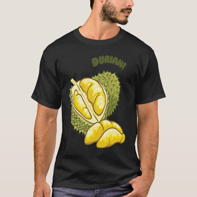 Hand drawn Durian   Tropical Fruit T-Shirt (Vorderseite)