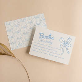 Hand Drawn Dusty Blue Bow Baby Bow Buchanfrage Begleitkarte