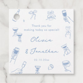 Hand Drawn Dusty Blue Wedding Vielen Dank Geschenkanhänger