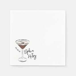 Hand Drawn Espresso Martini Cocktail Serviette
