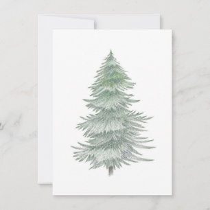 Hand Drawn Evergreen Tree Mitteilungskarte