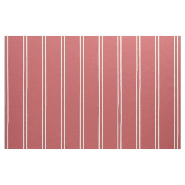 Hand Drawn Farmhouse Stripes | Faded Rust Red Stoff (Fat Quarter (45,7 x 55,9 cm))