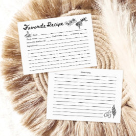 Hand Drawn Favorite Recipe Card