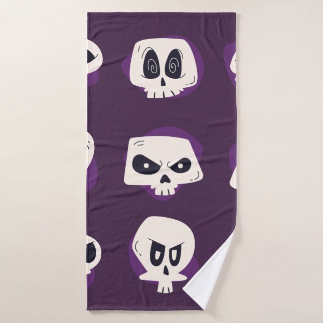 Hand drawn flat dia de muertos skulls collection s badehandtuch (Badehandtuch)