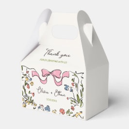 Hand Drawn Floral Bow Wedding Geschenkschachtel