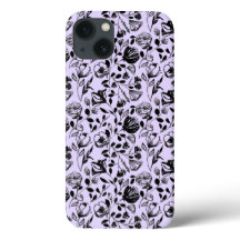 Hand Drawn Floral Lilac Fall