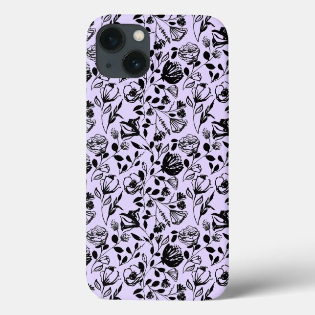 Hand Drawn Floral Lilac Fall Case-Mate iPhone Hülle (Rückseite)