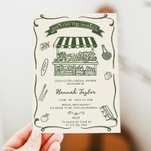 Hand Drawn Fresh Off the Market Bridal Shower