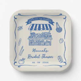Hand Drawn Fresh Off the Market Bridal Shower Pappteller