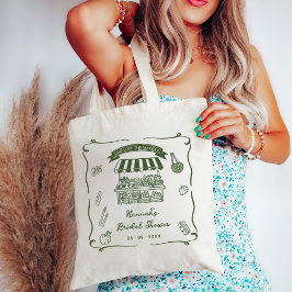 Hand Drawn Fresh Off the Market Bridal Shower Tragetasche