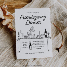 Hand Drawn Friendsgiving Dinner Einladung