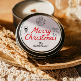 Hand Drawn frohe Weihnachten Personalisierte Gesch Runder Aufkleber