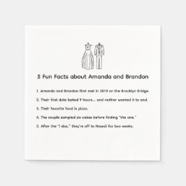  Hand Drawn Fun Facts Wedding Dress Tux Serviette