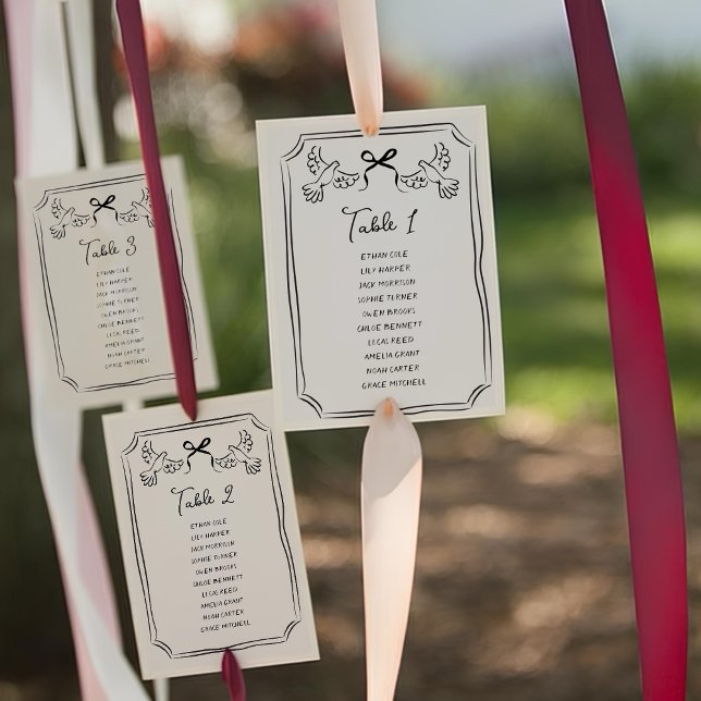 Hand drawn Funky Doodle Wedding Table Seating Einladung (Von Creator hochgeladen)