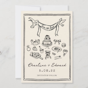 Hand Drawn Funky Handwriting Save the Date