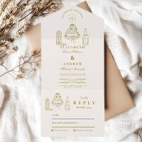 Hand Drawn Funky Western Doodle Wedding