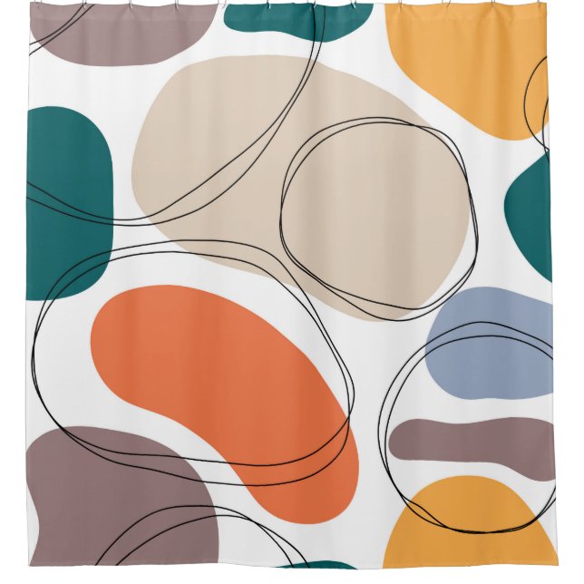 Hand drawn geometric seamless modern abstract mult duschvorhang (Vorderseite)