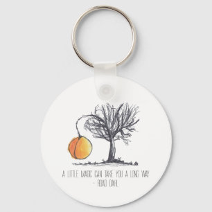 Hand-drawn Giant Peach Tree Keychain Schlüsselanhänger