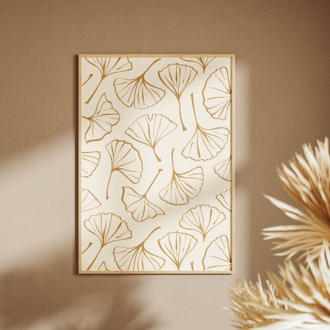 Hand Drawn Ginkgo Japanese Boho Japandi Botanical Poster (Von Creator hochgeladen)