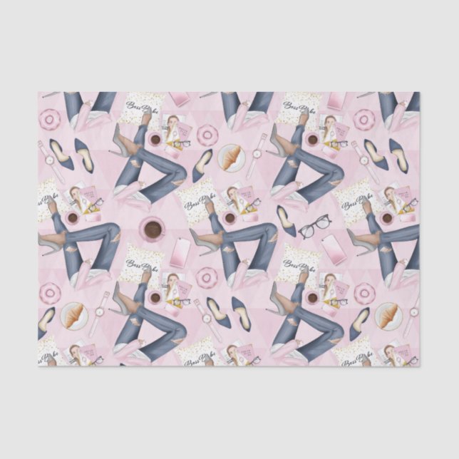 Hand Drawn Girl Boss Seidenpapier (Vorderseite)