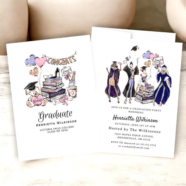 Hand Drawn Graduate class of 2026 Celebration Einladung (Von Creator hochgeladen)