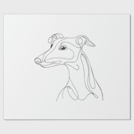 Hand Drawn Greyhound Line Art - Minimalist Design Geschenkpapier