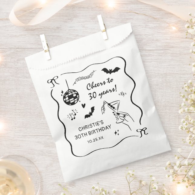 Hand Drawn Halloween Adult Birthday Party Geschenktütchen (Ausgeschnitten)