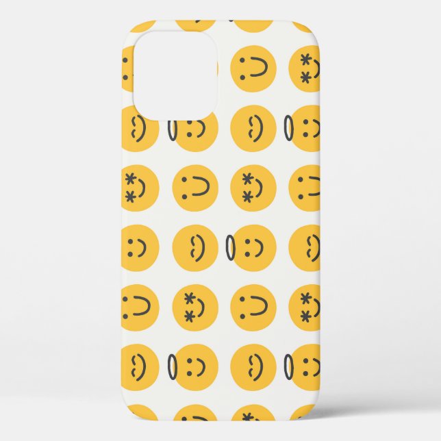 Hand Drawn Happy Emoji Pattern Case-Mate iPhone Hülle (Rückseite)