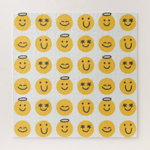 Hand Drawn Happy Emoji Pattern Puzzle