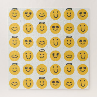 Hand Drawn Happy Emoji Pattern Puzzle