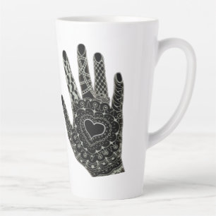 Hand Drawn Heart Hands Beer Stein Milchtasse
